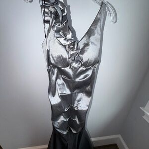 R&M Richards Shimmering Silver Dress